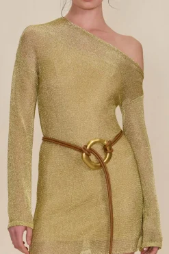 Clearance - Karishma Knit Dress - Gold Mini Dresses | Dresses