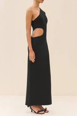 Fashion - Linnea Knit Dress - Black Midi | Midi Dresses