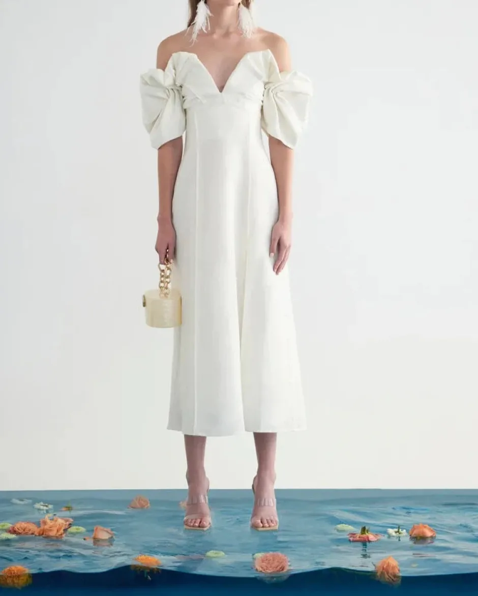 Fashion - Muna Dress - Off White Dresses | Midi