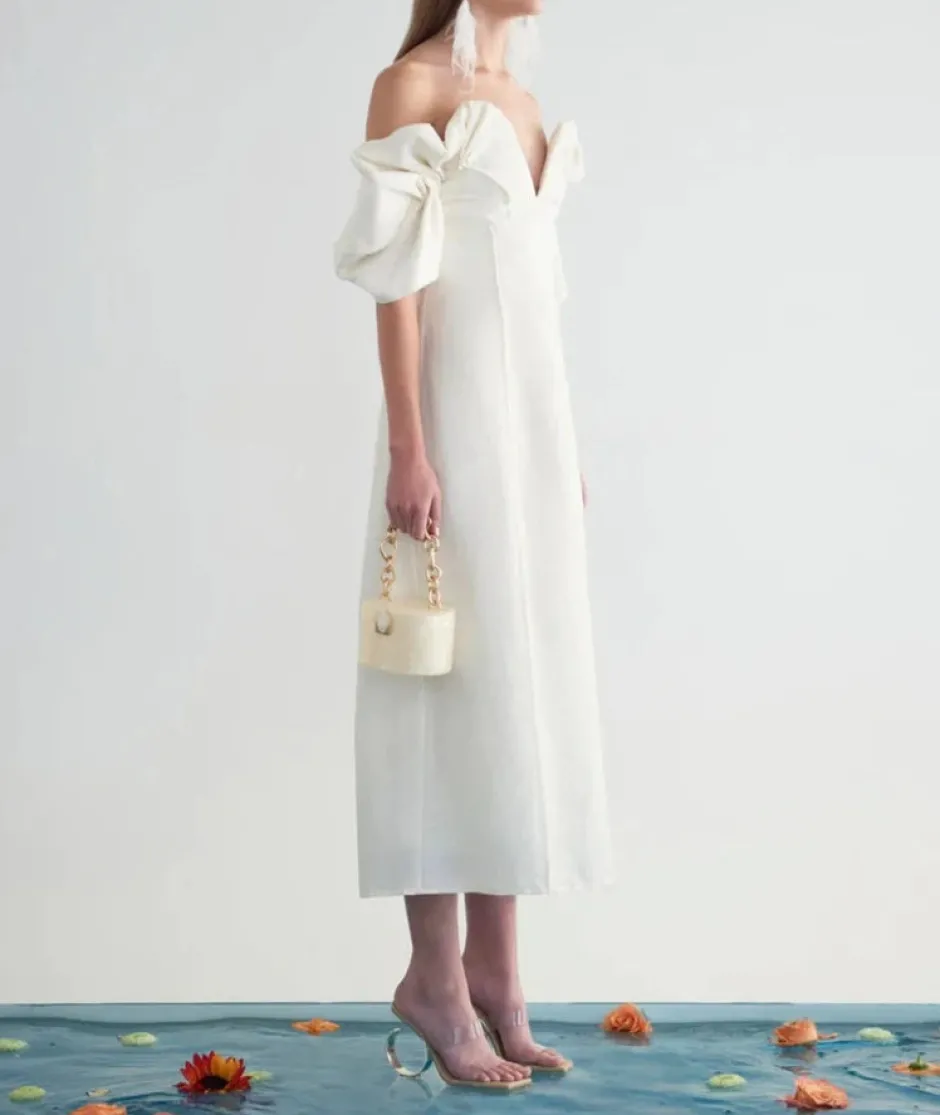 Fashion - Muna Dress - Off White Dresses | Midi