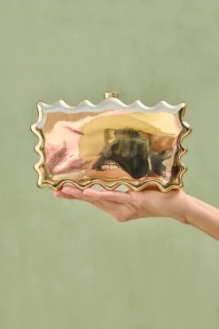 Online - Paloma Clutch - Shiny Gold Handbags