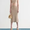 Hot - Zariana Knit Skirt - Ecru Long Skirts