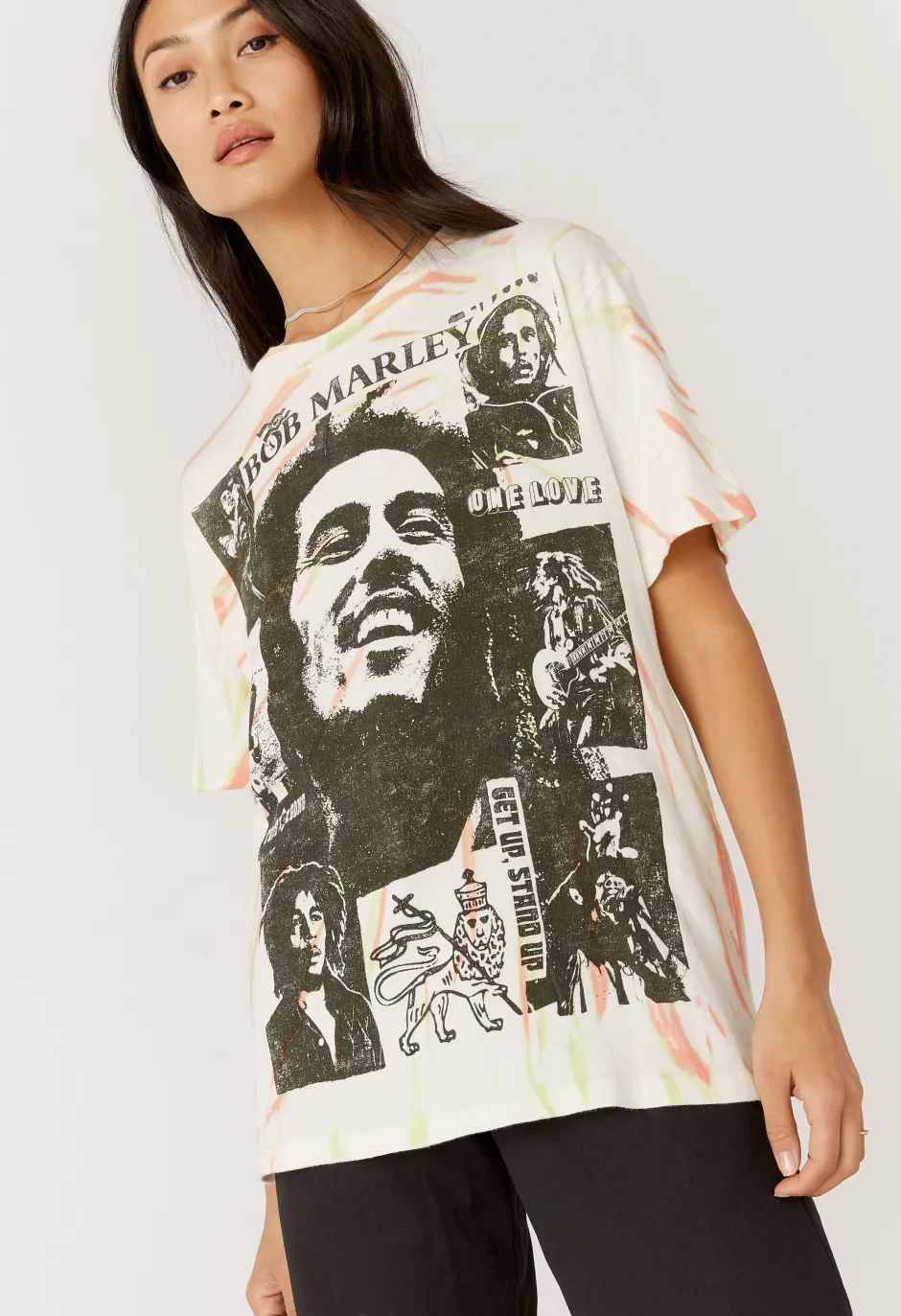 Discount - Bob Marley Collage Weekend Tee - Acid Splash Tie Dye Graphic Tees