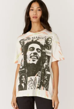 Discount - Bob Marley Collage Weekend Tee - Acid Splash Tie Dye Graphic Tees