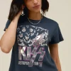 New - Kiss Destroyer Tour ‘76 Shrunken Tee - Vintage Black Graphic Tees