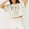 Discount - Prince 1999 Cropped Tee - Green Mist Graphic Tees