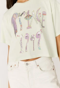 Discount - Prince 1999 Cropped Tee - Green Mist Graphic Tees
