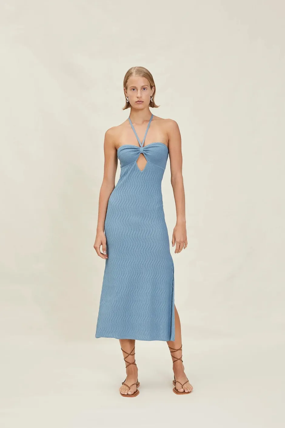 Outlet - Clementine Dress - Steel Blue Dresses | Midi