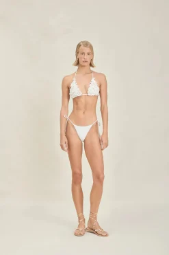 Outlet - Lilah Top - Off-White Texture Bikini