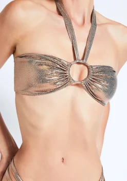 Outlet - Reese Top - Bronze Boa Bikini