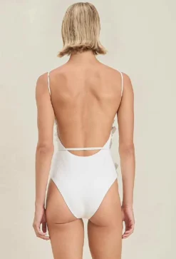 Clearance - Sallie Full-Piece - Off White Texture One Piece