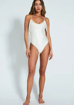 Fashion - Winnie Full Piece - Off White Satin One Piece