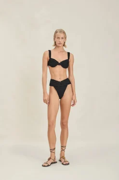 Sale - Wynn Top - Black Crinkle Bikini