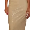 Outlet - Sequin Rosette Dress - Ivory Dresses | Long Dresses