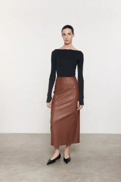 Best - Ankle Length Leather Skirt - Nutshell Long Skirts