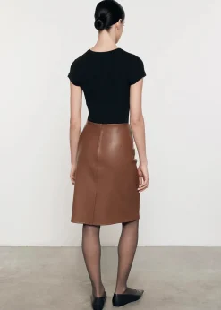 Discount - Cashmere Cotton Pointelle Cap Sleeve Crew - Black Crop Tops