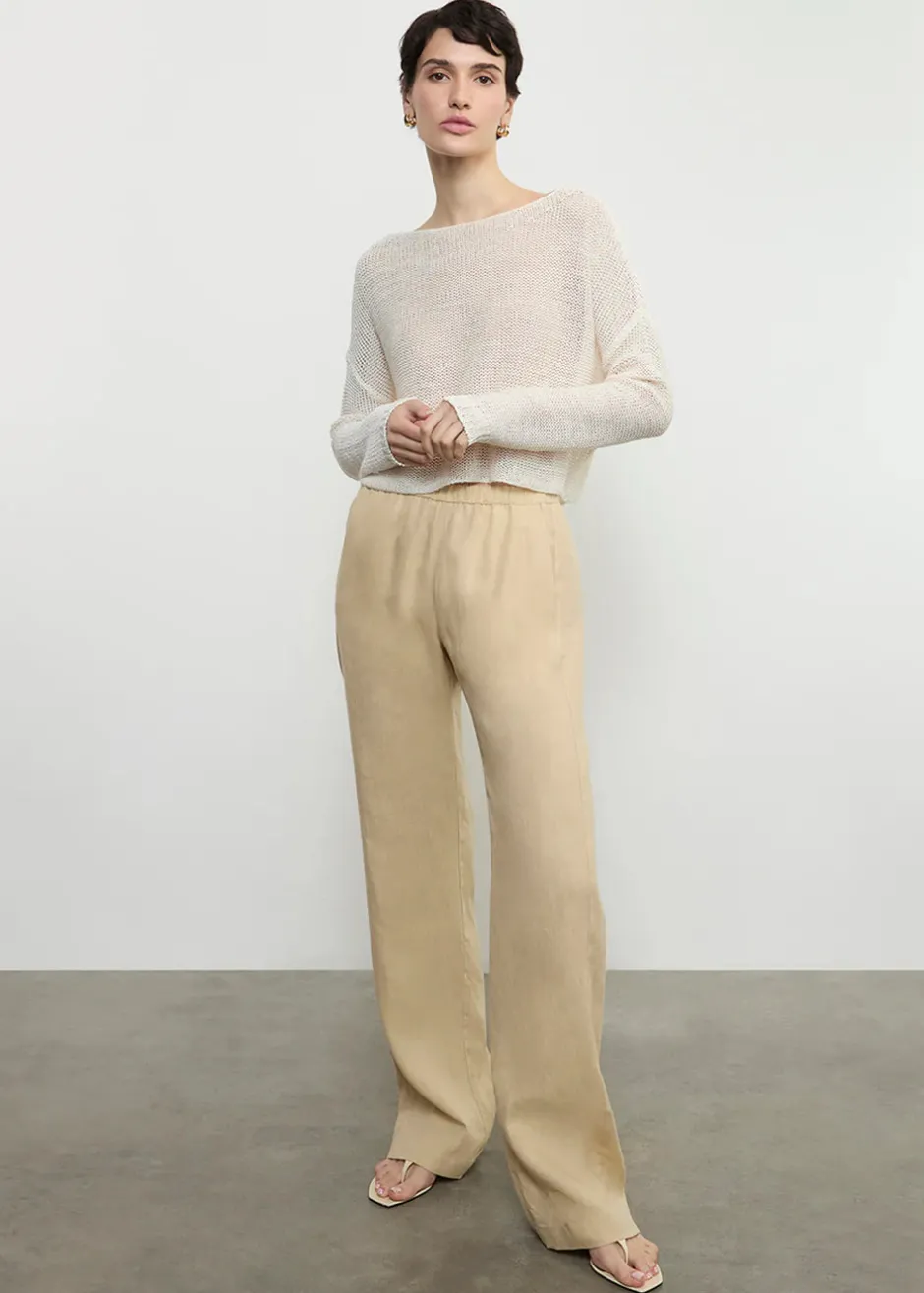 Outlet - Linen Everywhere Pant - Blonde Pants