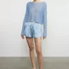 Fashion - Linen Open Knit Bateau Sweater - Sky Sweaters & Knits | Shorts