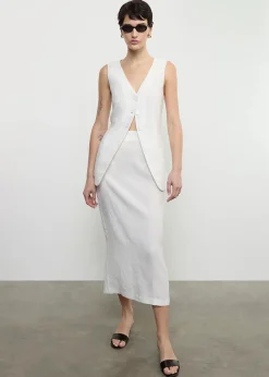 Hot - Linen Pencil Skirt - Undyed Long Skirts