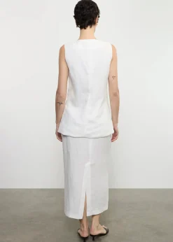 Hot - Linen Pencil Skirt - Undyed Long Skirts