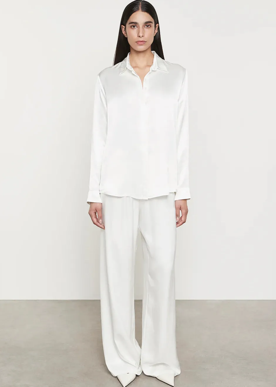 New - Satin Wide Leg Pant - Cloud Pants