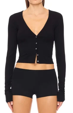 Fashion - Cropped Cardigan - Black Sweaters & Knits