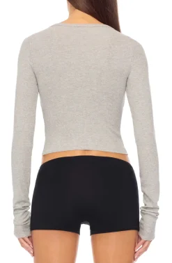 Fashion - Cropped Cardigan - Heather Grey Sweaters & Knits