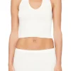 Hot - Cropped Halter Top - Cream Crop Tops