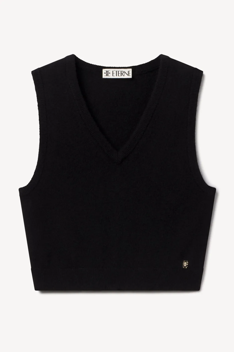 Sale - Lenny Cashmere Vest - Black Crop Tops