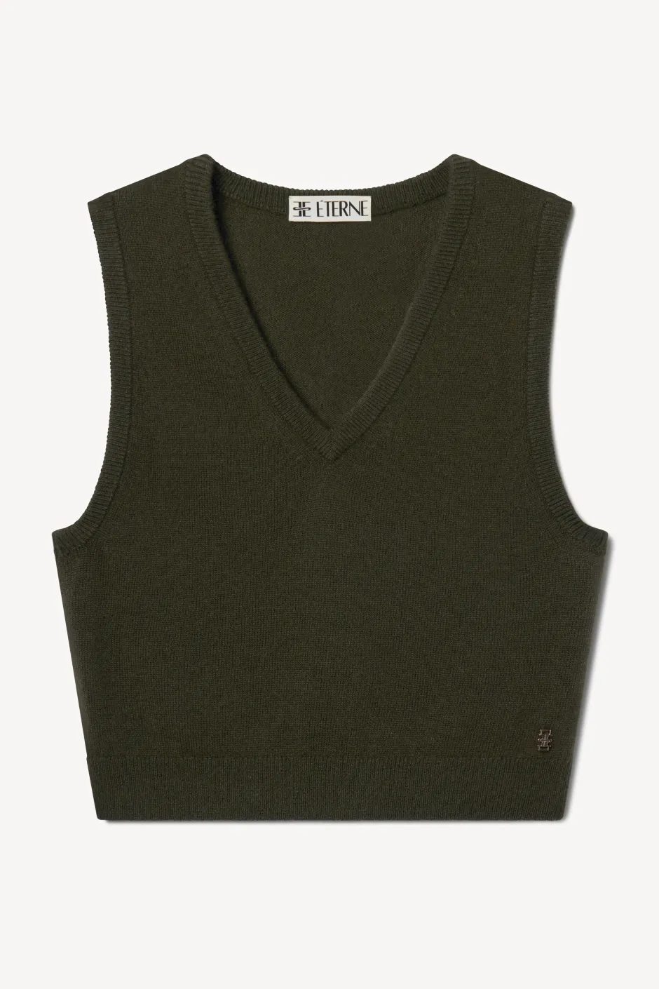 Discount - Lenny Cashmere Vest - Moss Crop Tops