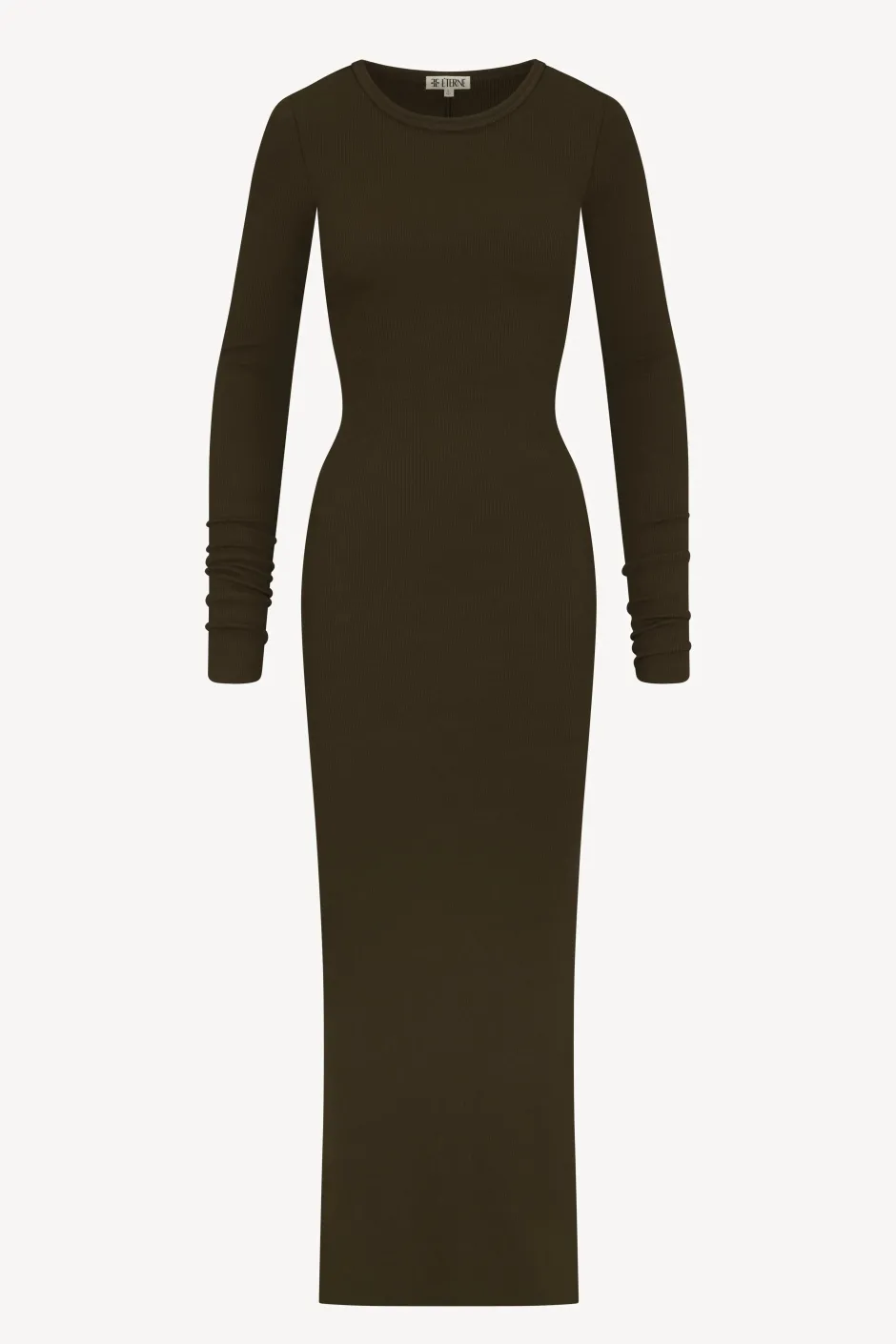 Hot - Long Sleeve Crewneck Maxi Dress - Moss Dresses | Long Dresses