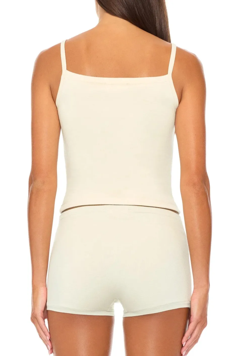 New - 90's Tank - Cream Crop Tops