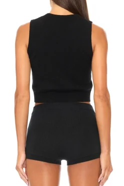 Fashion - Sawyer Cashmere Top - Black Crop Tops
