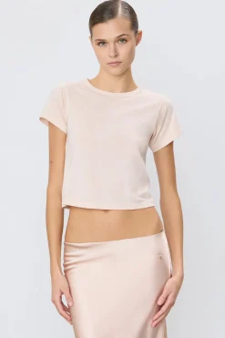 Sale - Short Sleeve Baby Tee - Dusty Pink Crop Tops