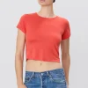 Sale - Short Sleeve Baby Tee - Poppy Crop Tops
