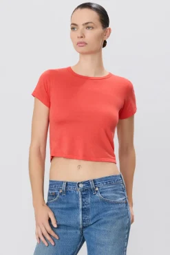 Sale - Short Sleeve Baby Tee - Poppy Crop Tops