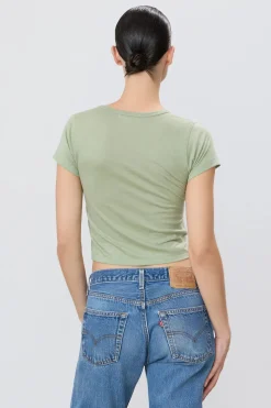 Best - Short Sleeve Baby Tee - Sage Crop Tops