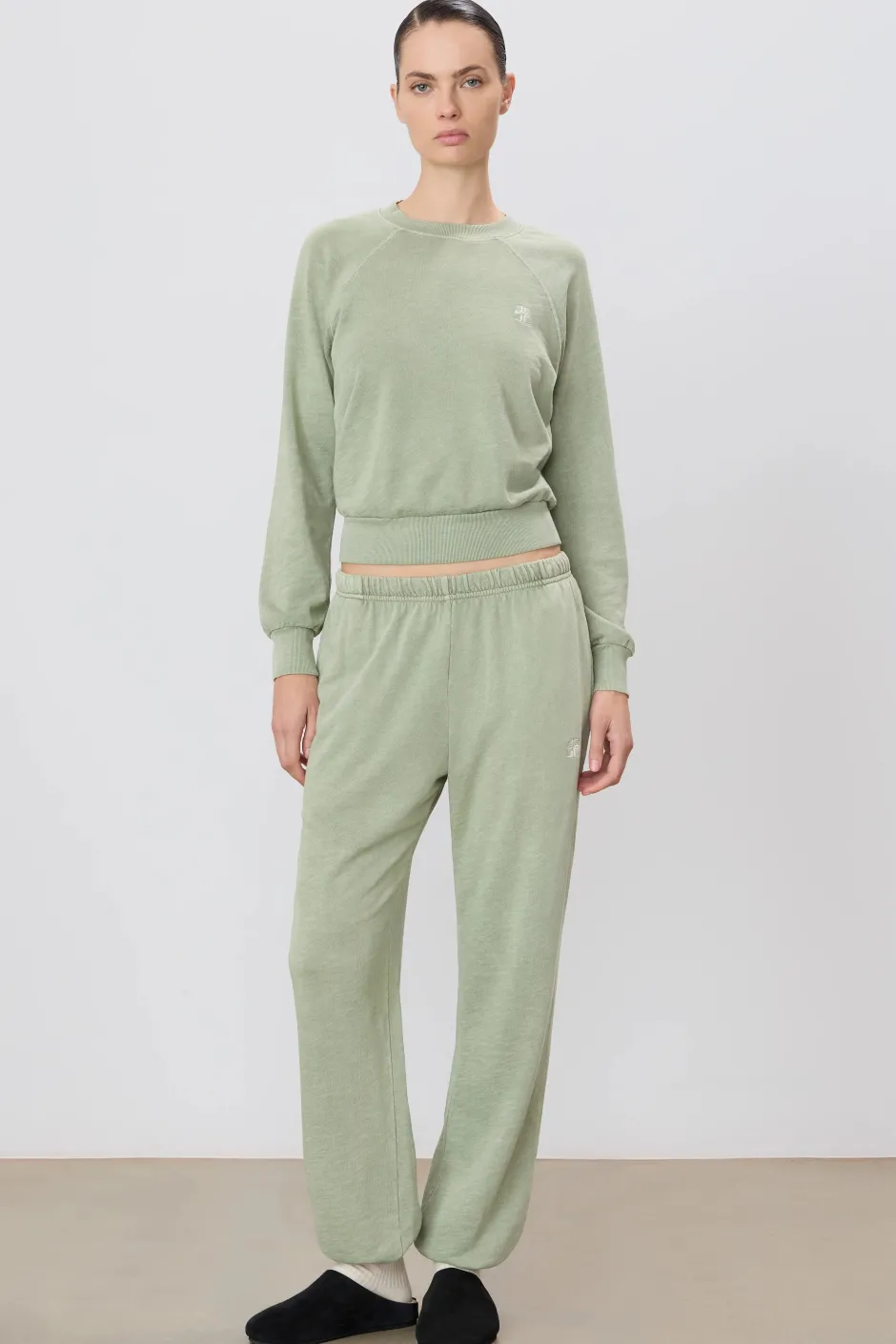 Best - Shrunken Raglan Sweatshirt - Sage Sweaters & Knits