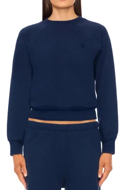 Fashion - Shrunken Raglan Sweatshirt - Navy Sweaters & Knits