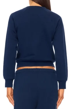 Fashion - Shrunken Raglan Sweatshirt - Navy Sweaters & Knits