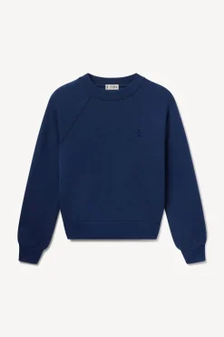 Fashion - Shrunken Raglan Sweatshirt - Navy Sweaters & Knits