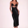Sale - Beaded Rose Slip Dress - Black Dresses