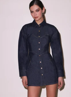 Outlet - Denim Shirt Dress - Indigo Denim Dresses | Mini Dresses