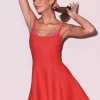 Outlet - Flared Corset Dress - Coral Crush Flare | Mini Dresses