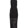 Sale - Lace Pointelle Knit Racer Dress - Black Dresses