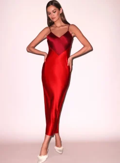 New - Scarlet Slip Dress - Rouge Midi | Midi Dresses