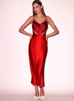 New - Scarlet Slip Dress - Rouge Midi | Midi Dresses