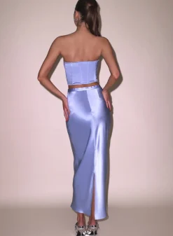 Online - Silk Bias Skirt - Pastel Sky Long Skirts