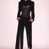 Discount - Zipper Split Hem Pant - Black Pants