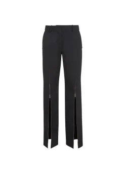 Discount - Zipper Split Hem Pant - Black Pants
